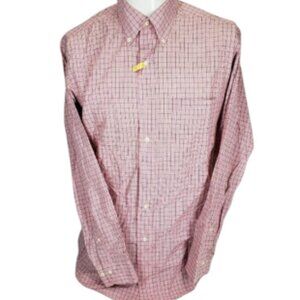 Brooks Brothers 346 Men's Pink Collared Button Down Shirt Size 15.5 Neck Checked